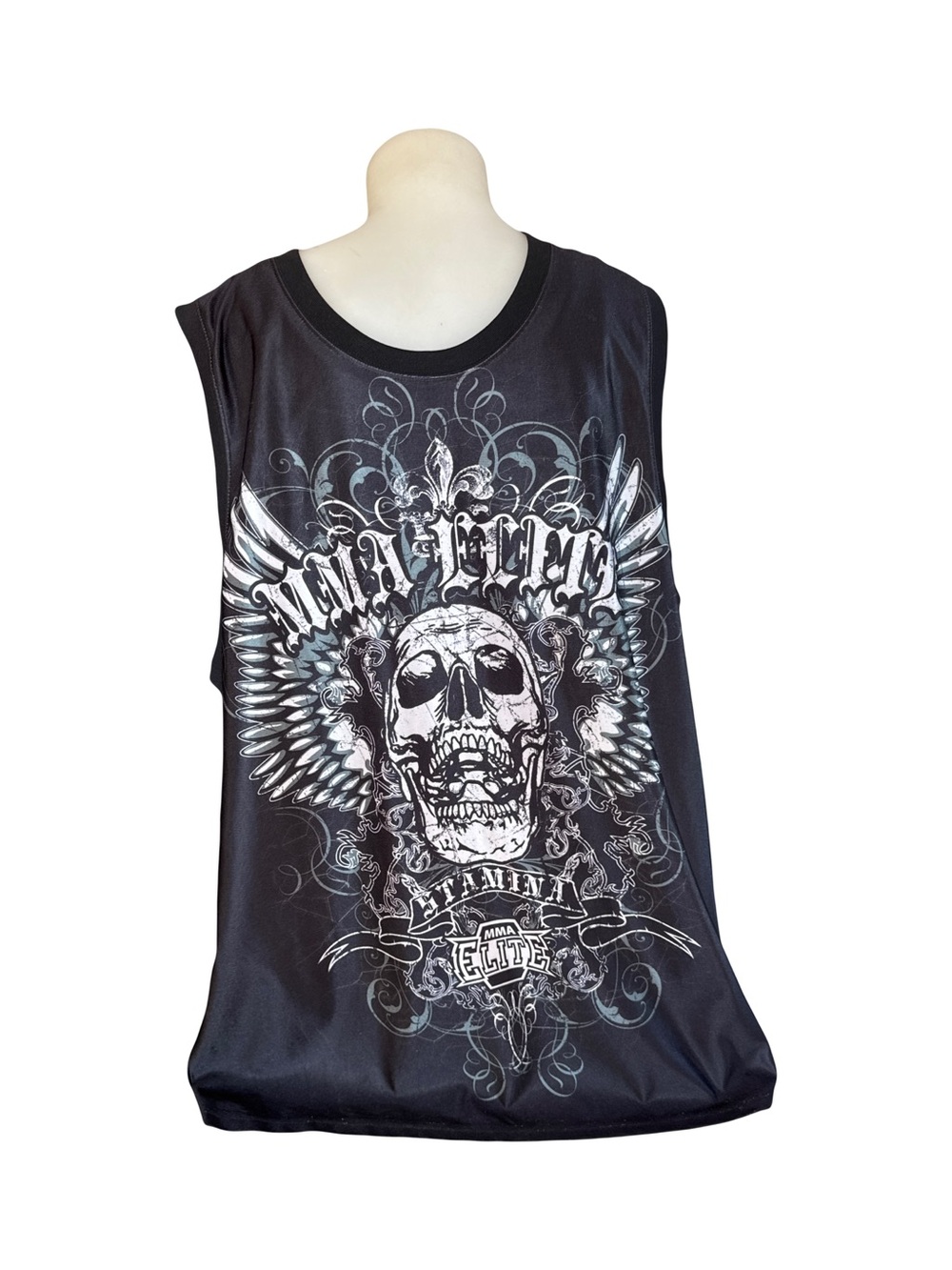 MMA Elite Black Skull Graphic Tank Top